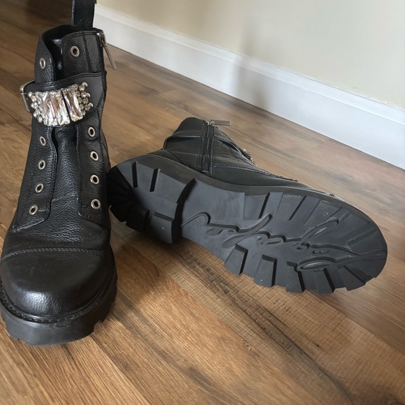Karl Lagerfeld Black Rhinestone Boots - Picture 4 of 5